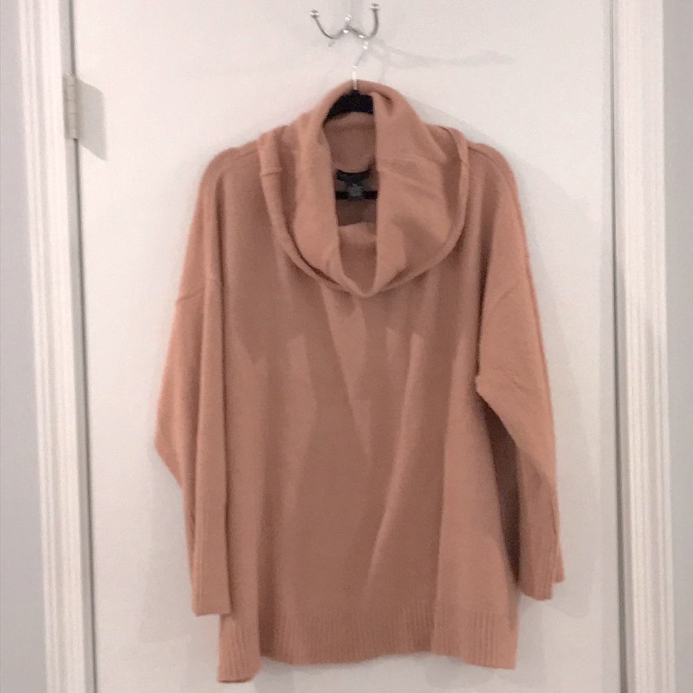 Cowl neck sweater in dust pink